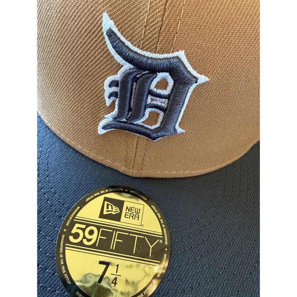 New Era Detroit Tigers 59fifty Sz 7 1/4 Fitted MLB Hat Cap Tan Khaki NWT - Picture 7 of 9